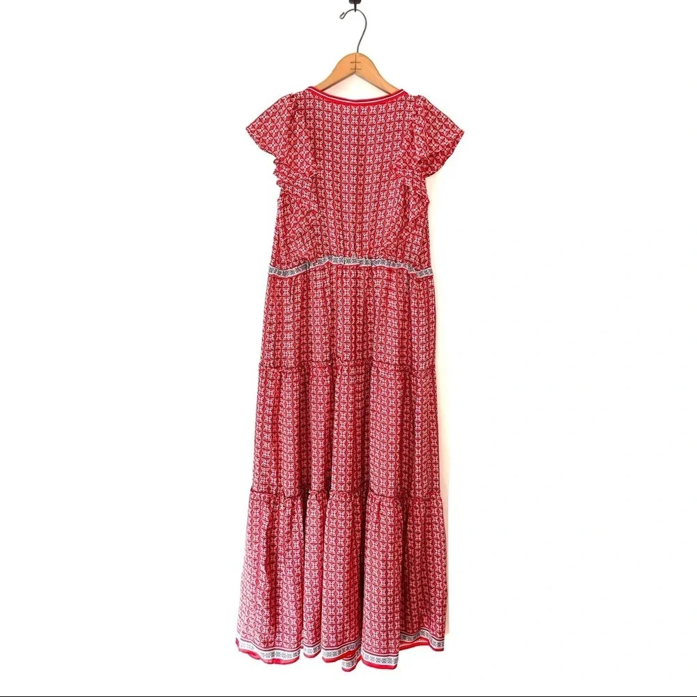Max Studio | Red Tiered Maxi Dress - Picture 5 of 8